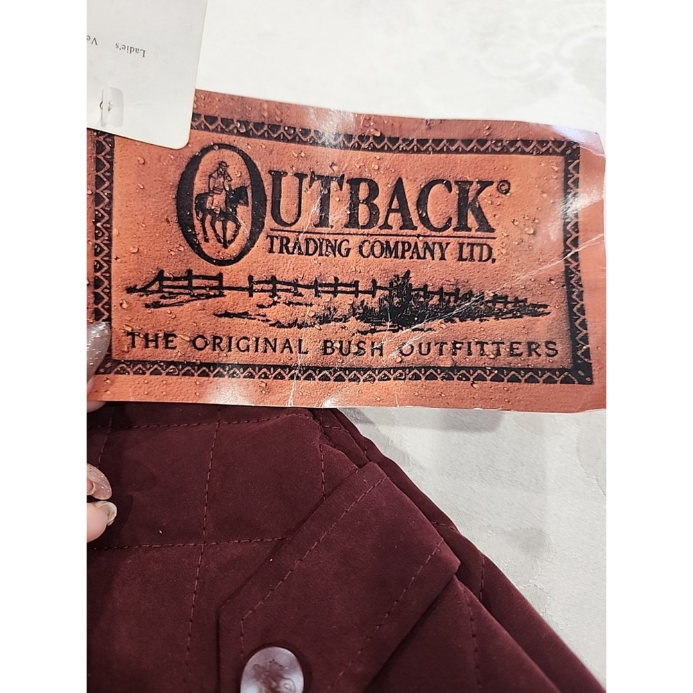 Outback Trading CO. Women’s Microsuede Quilted Equestrian Vest,szM,maroon,NWT - Picture 11 of 13